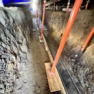 Dry Otter team performing foundation repair with epoxy injections and carbon fiber for residential properties.