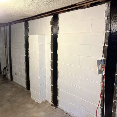 Dry Otter basement waterproofing project showcasing epoxy injections for foundation repair solutions.